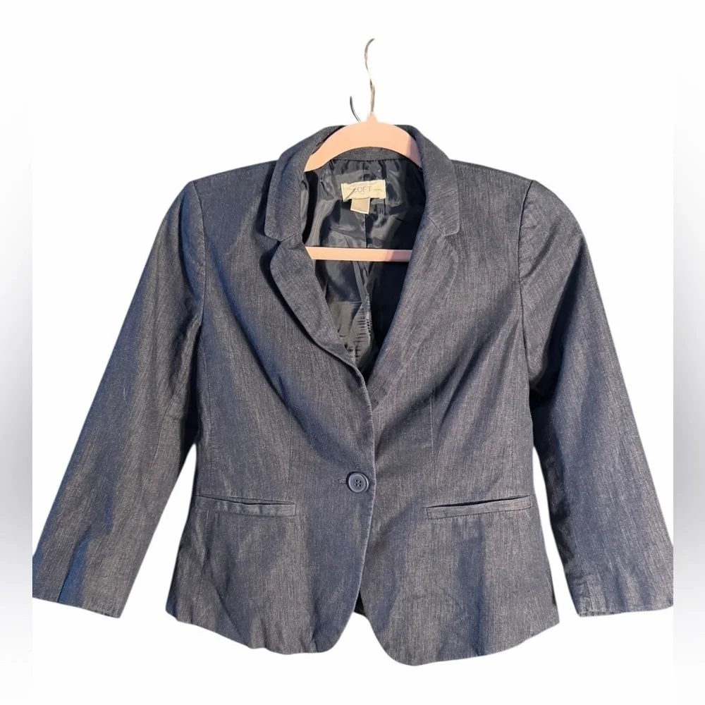 Loft Petites Chambray Blazer Jacket